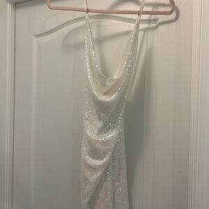 Iridescent Sequin White mini Dress